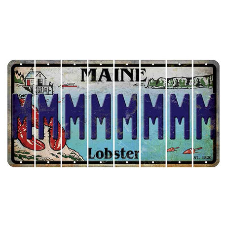 Maine Lobster Boathouse Cut License Plate Strips (Set of 8) M