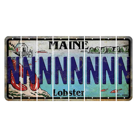 Maine Lobster Boathouse Cut License Plate Strips (Set of 8) N