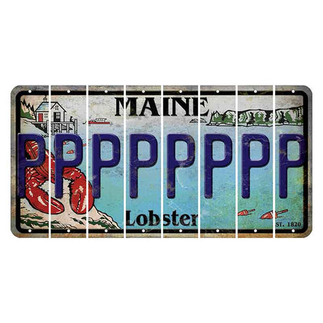 Maine Lobster Boathouse Cut License Plate Strips (Set of 8) P