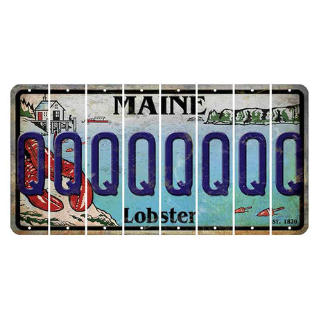 Maine Lobster Boathouse Cut License Plate Strips (Set of 8) Q