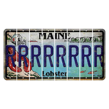 Maine Lobster Boathouse Cut License Plate Strips (Set of 8) R