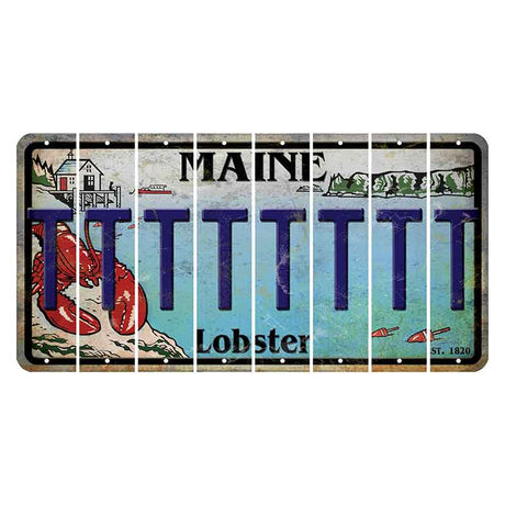 Maine Lobster Boathouse Cut License Plate Strips (Set of 8) T