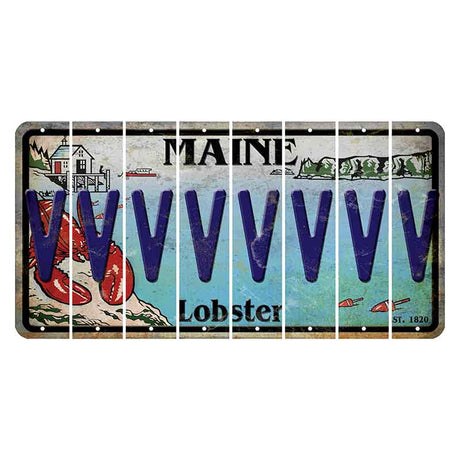 Maine Lobster Boathouse Cut License Plate Strips (Set of 8) V