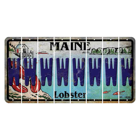 Maine Lobster Boathouse Cut License Plate Strips (Set of 8) W