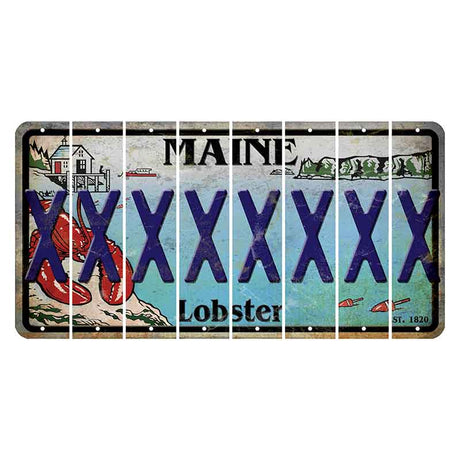 Maine Lobster Boathouse Cut License Plate Strips (Set of 8) X