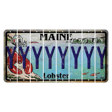 Maine Lobster Boathouse Cut License Plate Strips (Set of 8) Y