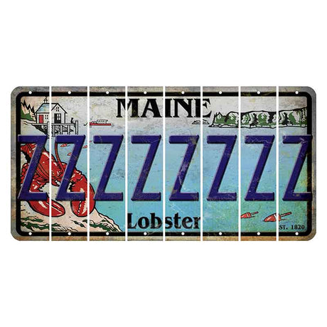 Maine Lobster Boathouse Cut License Plate Strips (Set of 8) Z