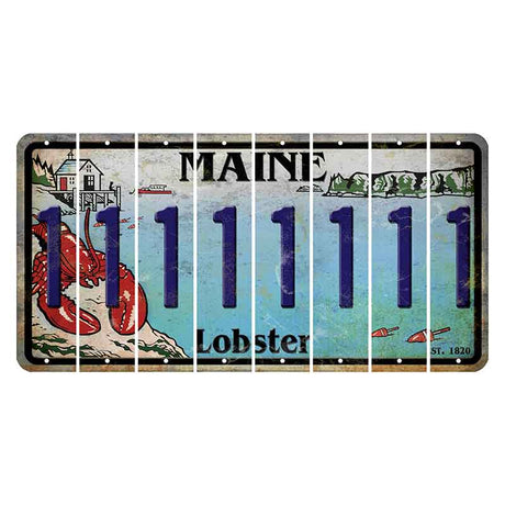 Maine Lobster Boathouse Cut License Plate Strips (Set of 8) 1