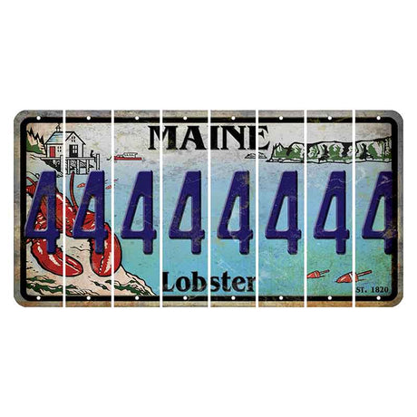 Maine Lobster Boathouse Cut License Plate Strips (Set of 8) 4