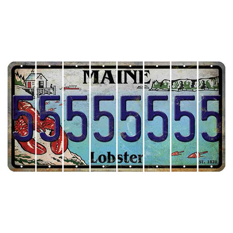 Maine Lobster Boathouse Cut License Plate Strips (Set of 8) 5