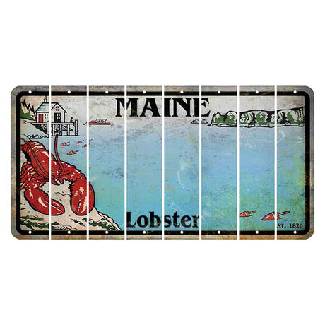 Maine Lobster Boathouse Cut License Plate Strips (Set of 8) Blank