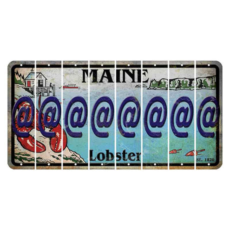 Maine Lobster Boathouse Cut License Plate Strips (Set of 8) At Sign