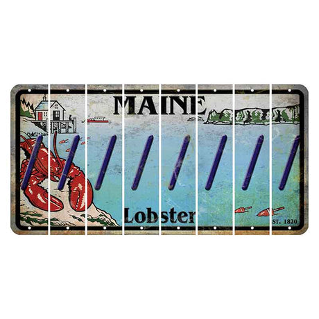 Maine Lobster Boathouse Cut License Plate Strips (Set of 8) Forward Slash