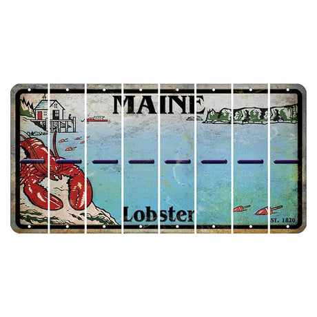 Maine Lobster Boathouse Cut License Plate Strips (Set of 8) Hyphen