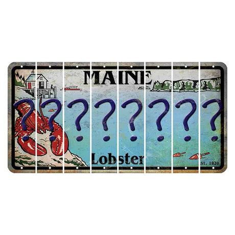 Maine Lobster Boathouse Cut License Plate Strips (Set of 8) Question Mark