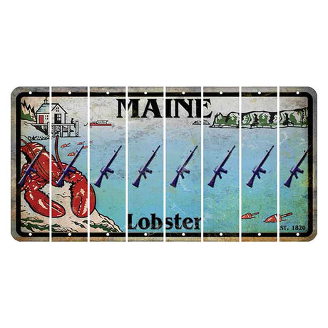 Maine Lobster Boathouse Cut License Plate Strips (Set of 8) Rifle