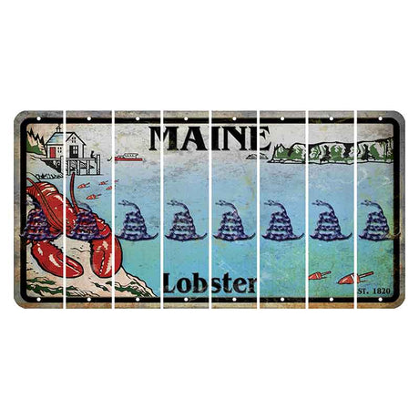 Maine Lobster Boathouse Cut License Plate Strips (Set of 8) Gadsden