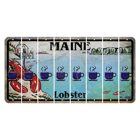 Maine Lobster Boathouse Cut License Plate Strips (Set of 8) Coffee Mug