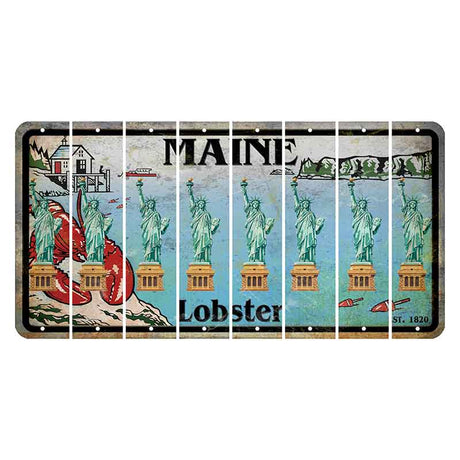 Maine Lobster Boathouse Cut License Plate Strips (Set of 8) Statue of Liberty