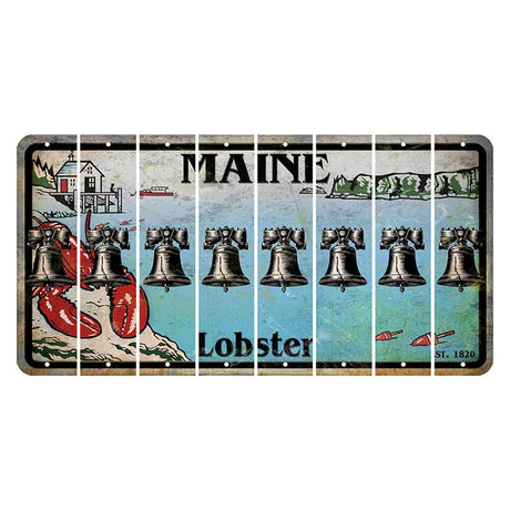 Maine Lobster Boathouse Cut License Plate Strips (Set of 8) Liberty Bell