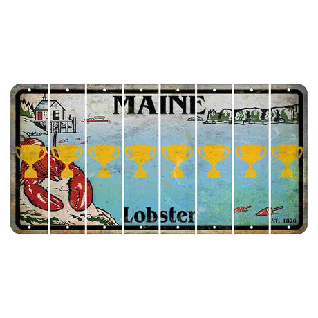 Maine Lobster Boathouse Cut License Plate Strips (Set of 8) Trophy