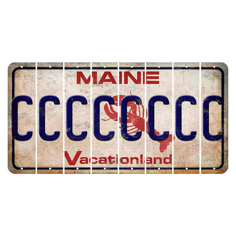 Maine Lobster Vacationland Cut License Plate Strips (Set of 8) C