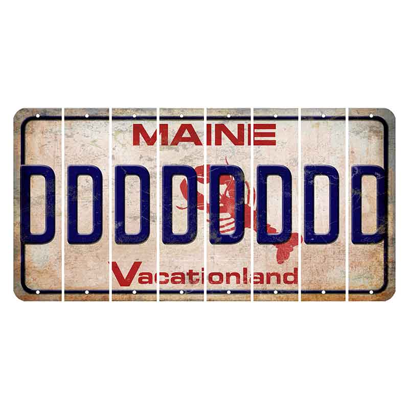 Maine Lobster Vacationland Cut License Plate Strips (Set of 8) D