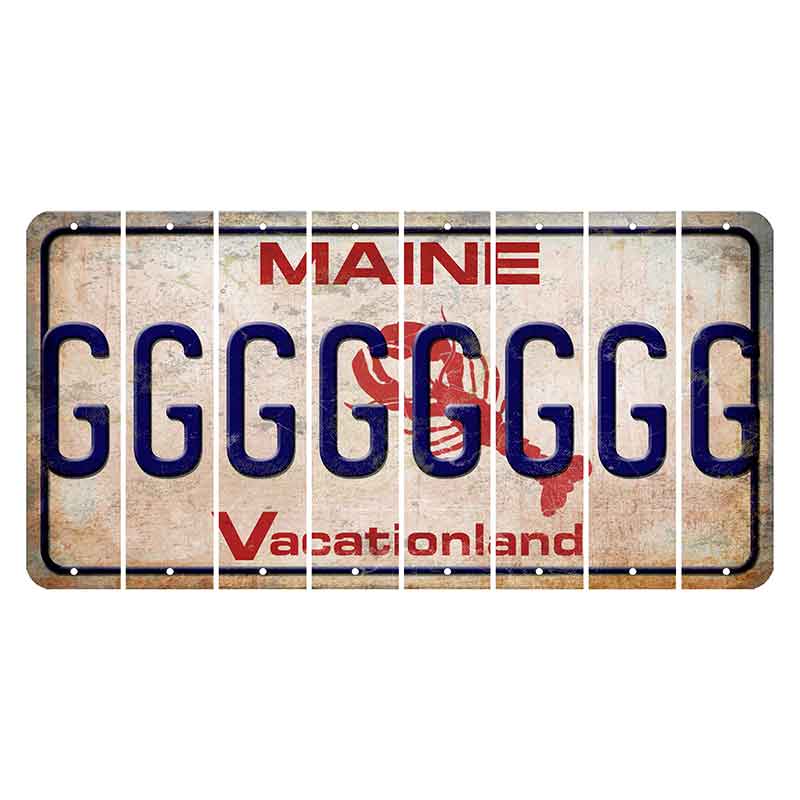 Maine Lobster Vacationland Cut License Plate Strips (Set of 8) G