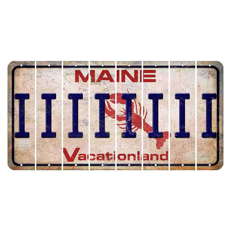 Maine Lobster Vacationland Cut License Plate Strips (Set of 8) I