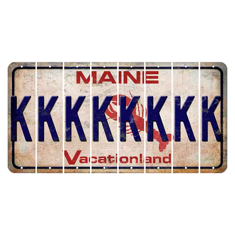 Maine Lobster Vacationland Cut License Plate Strips (Set of 8) K