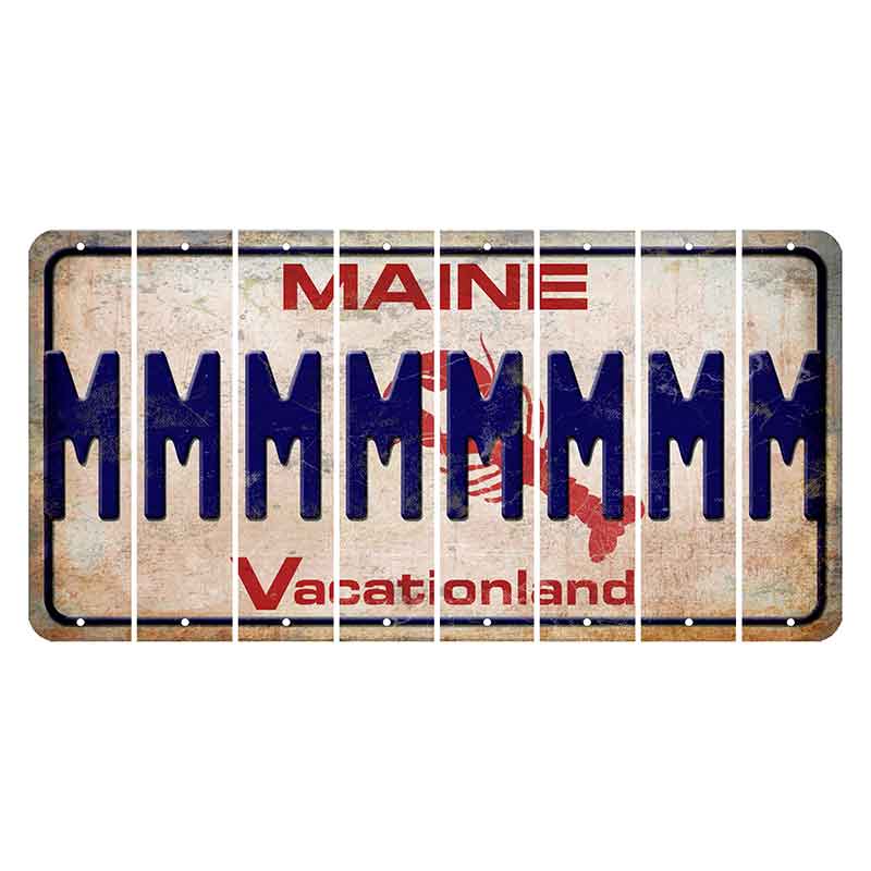 Maine Lobster Vacationland Cut License Plate Strips (Set of 8) M