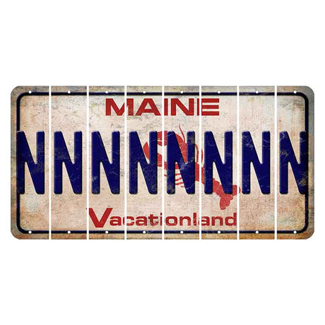 Maine Lobster Vacationland Cut License Plate Strips (Set of 8) N