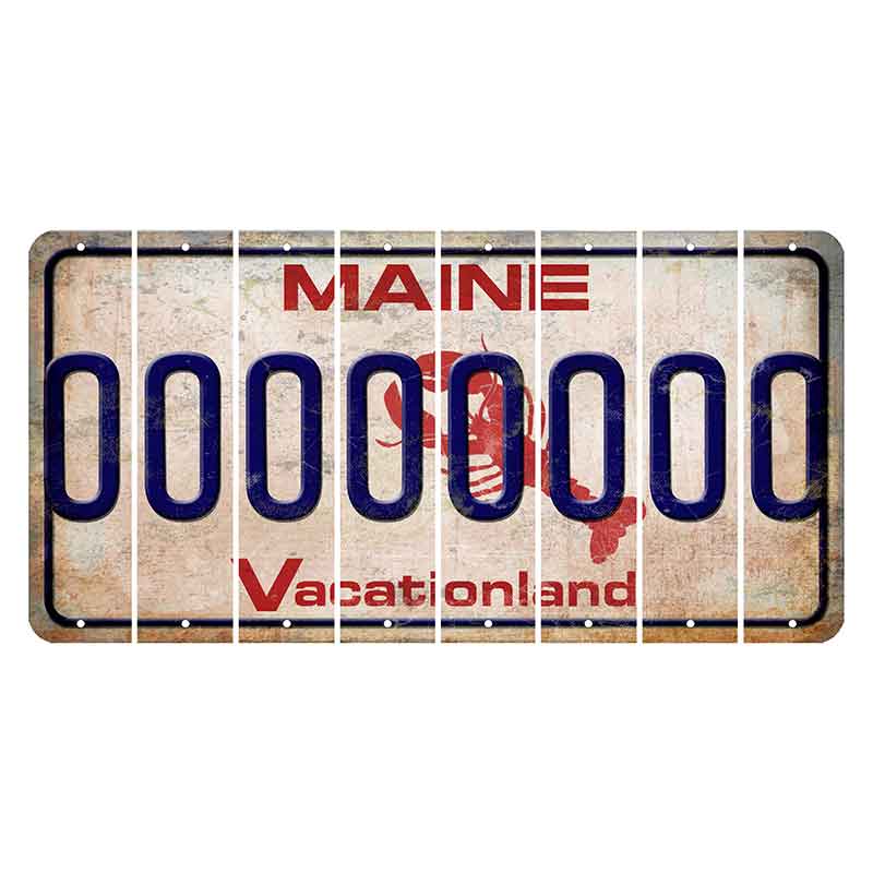 Maine Lobster Vacationland Cut License Plate Strips (Set of 8) O