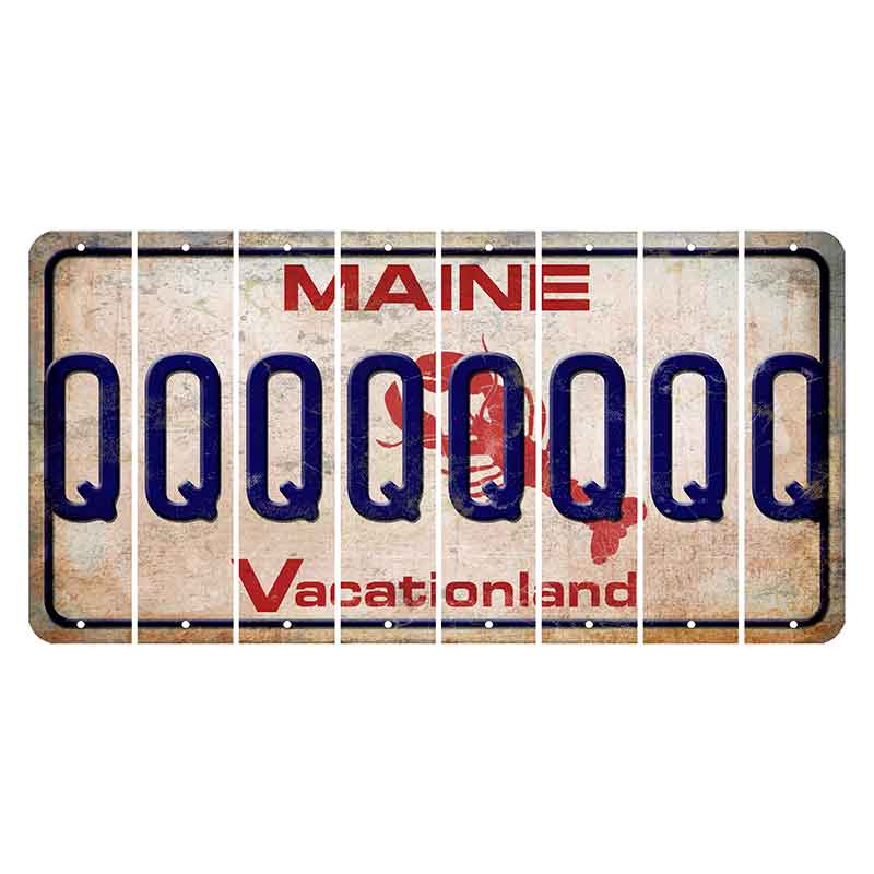 Maine Lobster Vacationland Cut License Plate Strips (Set of 8) Q