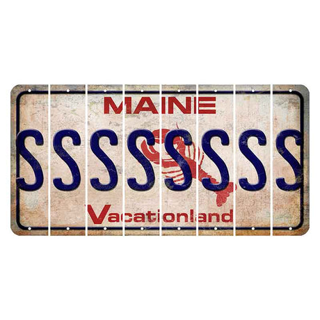 Maine Lobster Vacationland Cut License Plate Strips (Set of 8) S