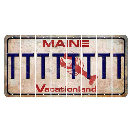 Maine Lobster Vacationland Cut License Plate Strips (Set of 8) T