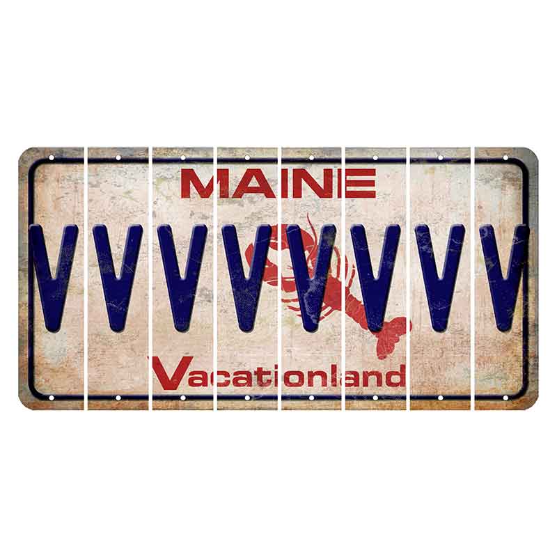 Maine Lobster Vacationland Cut License Plate Strips (Set of 8) V