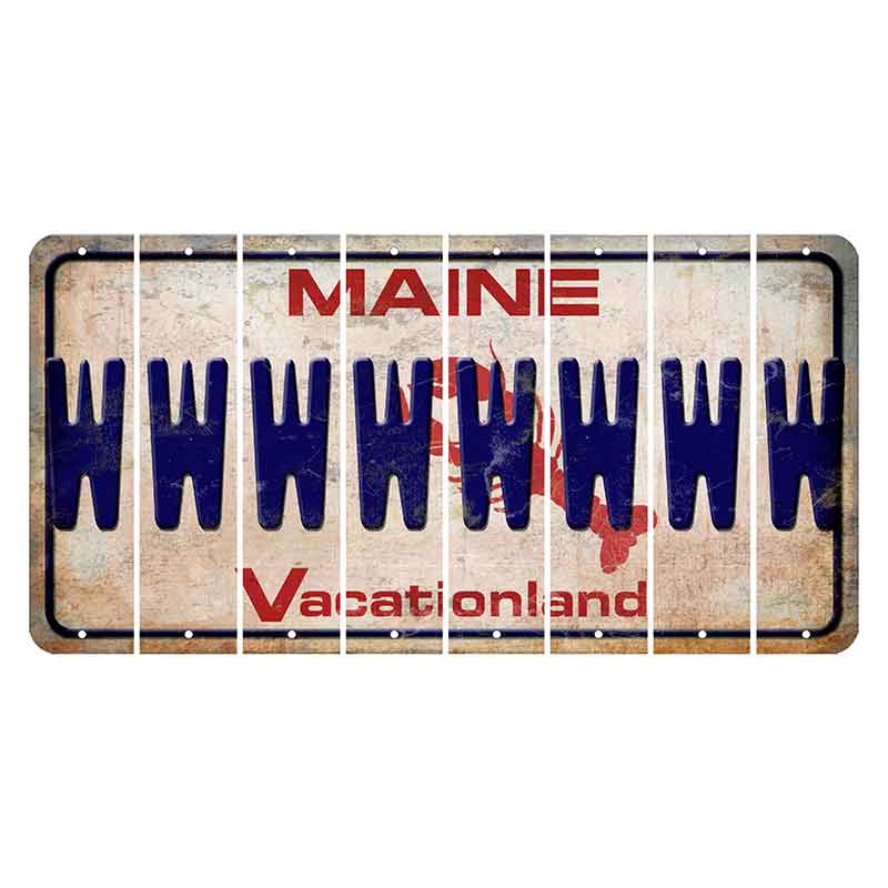 Maine Lobster Vacationland Cut License Plate Strips (Set of 8) W