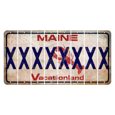 Maine Lobster Vacationland Cut License Plate Strips (Set of 8) X