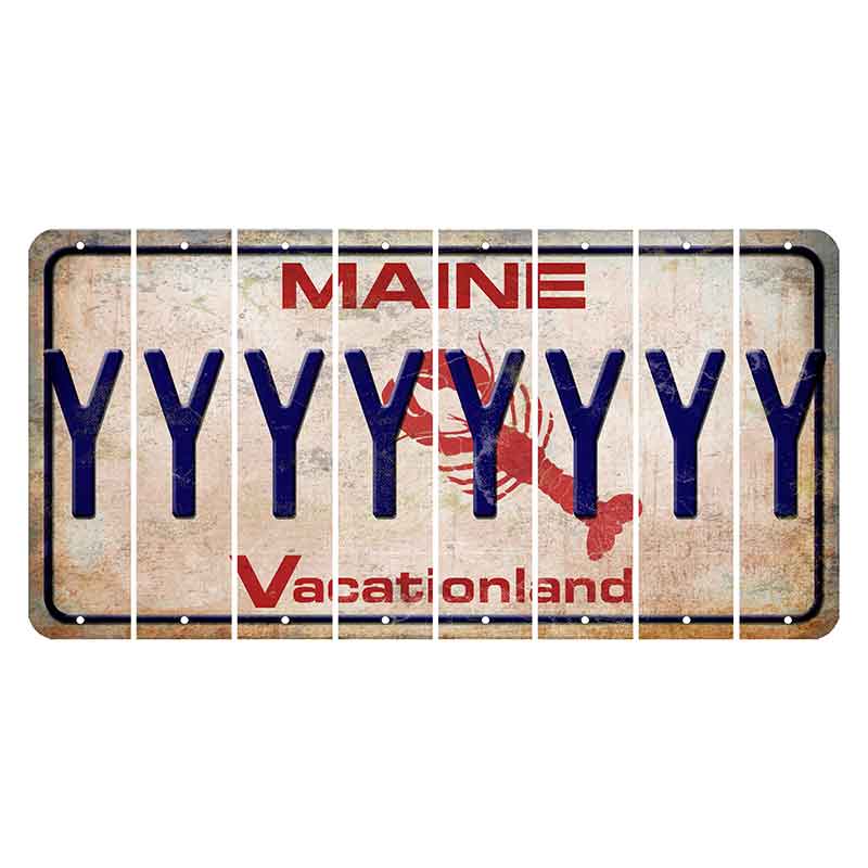 Maine Lobster Vacationland Cut License Plate Strips (Set of 8) Y