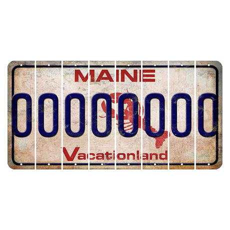 Maine Lobster Vacationland Cut License Plate Strips (Set of 8)