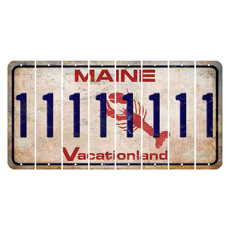 Maine Lobster Vacationland Cut License Plate Strips (Set of 8) 1