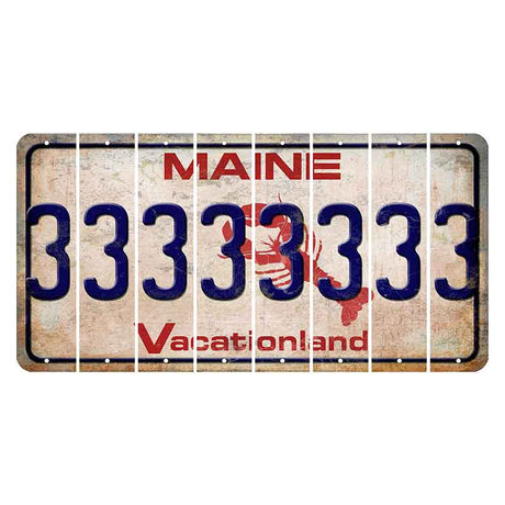 Maine Lobster Vacationland Cut License Plate Strips (Set of 8) 3