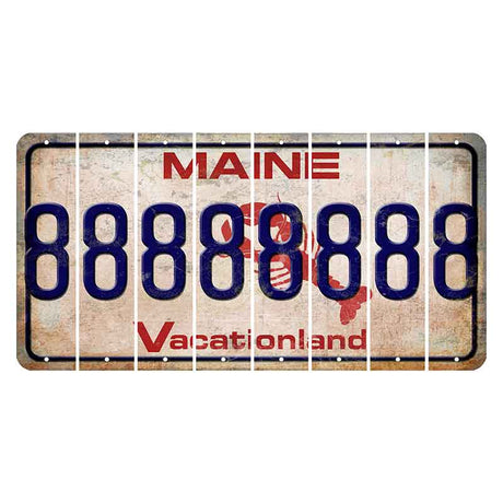 Maine Lobster Vacationland Cut License Plate Strips (Set of 8) 8