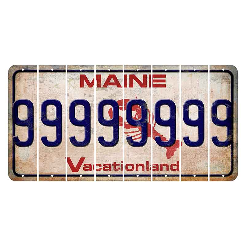 Maine Lobster Vacationland Cut License Plate Strips (Set of 8) 9