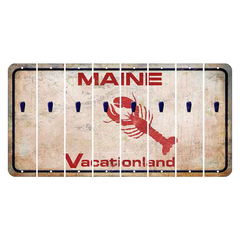 Maine Lobster Vacationland Cut License Plate Strips (Set of 8) Apostrophe