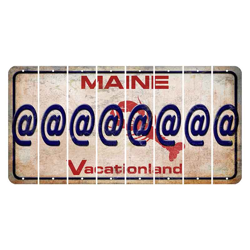 Maine Lobster Vacationland Cut License Plate Strips (Set of 8) At Sign