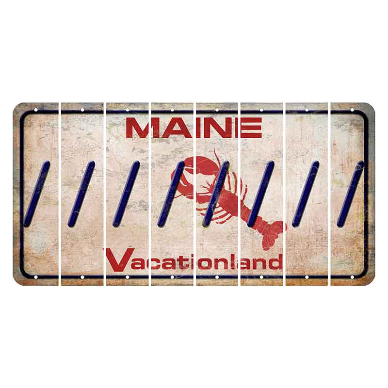 Maine Lobster Vacationland Cut License Plate Strips (Set of 8) Forward Slash