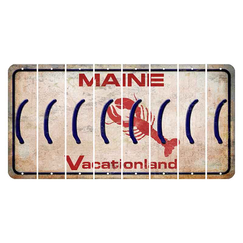 Maine Lobster Vacationland Cut License Plate Strips (Set of 8) Parenthesis - Left