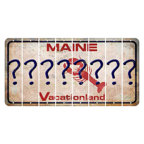 Maine Lobster Vacationland Cut License Plate Strips (Set of 8) Question Mark